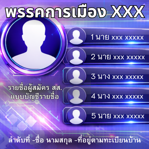 รายชื่อผู้สมัคร สส. บัญชีรายชื่อ
